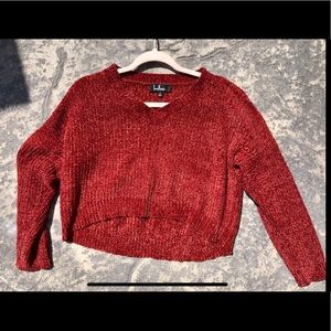 Lulu’s Rust Chenille Cropped Sweater S